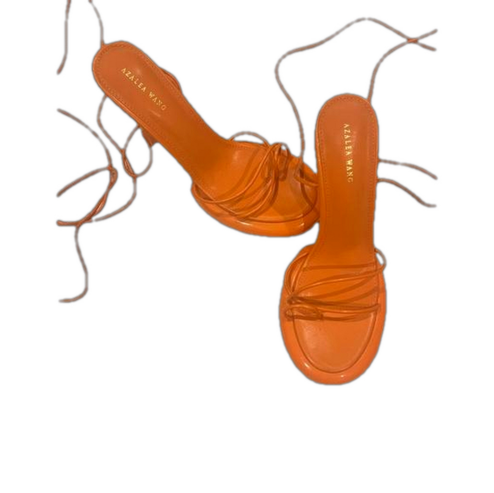 AZALEA WANG orange lace up heel 👠